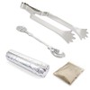 NKlaus 4-Piece Set of Smoking Tongs Nickel-Plated Incense Spoon 40