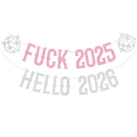 ZACHAKO Banner de Hola 2026 con Purpurina Rosa, decoración para Fiestas navideñas y de Año Nuevo 2026.