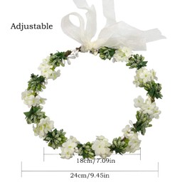 Xinlon Flower Crown, Flower Wreath, Flower Headband, Bridal Flowers Girls Hair Accessories, Headband Women's Flowers with Adjustable Band, for Wedding Party, Fresh and Beautiful (Green)