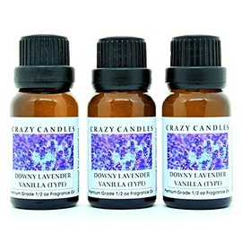 Downy Lavender Vanilla Type (Made in USA) 3 Bottles 1/2 FL Oz Each (15ml) Premium Grade Scented Fragrance Oil