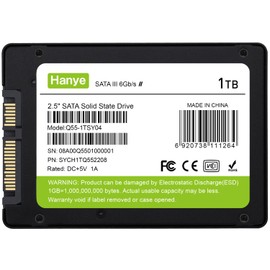 Hanye 1TB Internal SSD, 2.5 inch (7 mm), SATAIII 6Gb/s 550MB/s 3D NAND Utilization, Aluminum Housing