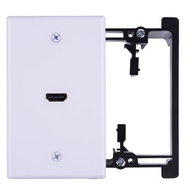 HDMI Wall Plate Heavy Duty Rear Connector Design Mounting Bracket Easy to Install Built-in Flexible Hi-Speed HDMI Supports 4K, 3D, ARC, White 1 Port (HDMI Wall Plate)