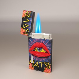 MKWGZPGW Red Lips Windproof Butane Jet Torch Lighter,Funny Cool Lighters,Adjustable Jet Flame Torch,Refillable,Grill BBQ Candle Camping(Without Gas)