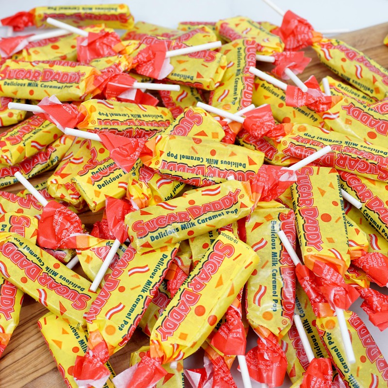 Sugar Daddy Milk Caramel Pops, 2 Pound Bulk Bag (Approx.