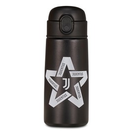 Seven Juventus Thermos Flask, Black, Temperature Resistant up to 24 Hours, Water Bottle for Nursery, Primary School and Leisure, Children's Football, Black, Modern