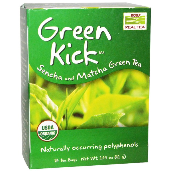 NOW Foods Real Tea Organic Green Kick - 24 Tea Bags