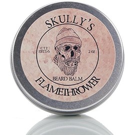 Beard Balm with Cinnamon Scent and Argan & Jojoba Oils | Flamethrower Beard Balm 2 oz. | Styles, Strengthens & Softens Beards | Leave in Conditioner Wax for Men by Skully's Beard Oil