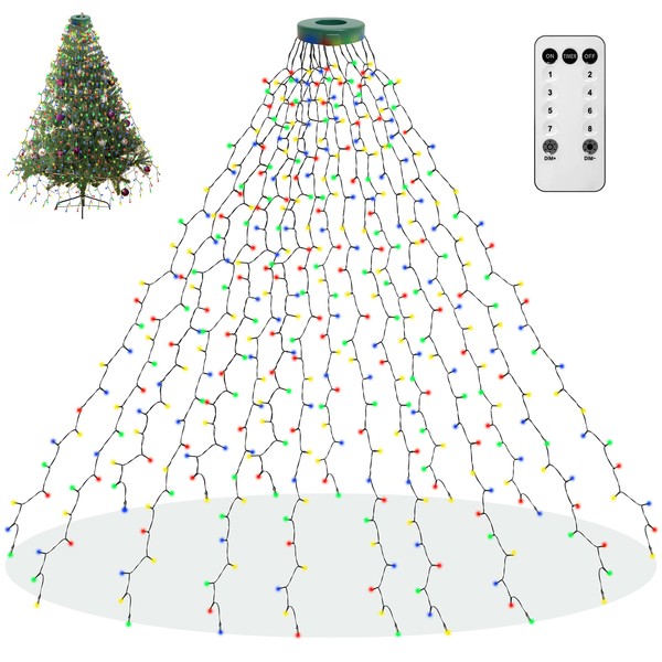 Christmas String Lights for Tree, 400 LEDs Christmas Tree Lights with Memory Function & 8 Modes, 6.6FT x 16 Lines Fairy Lights with Remote Control & Timer for Christmas Tree Decorations - Cold White