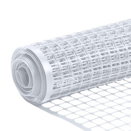 BOEN Garden Fence Temporary Barrier Outdoor Fence for Dog, Rabbit or Deer, Garden Netting Plastic Mesh Plant Protection (4' x 50', White)