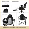 Arrowhead Outdoor Folding Hammock Camp Chair with Detachable Footrest, Stabilized