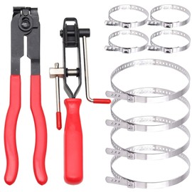 BIGP 10 Piece Hose Clamp Set, Hose Clamp Set with Clamping Pliers and Clamps, Clamping Clamp Axle Boot Clamps, Car Repair and Installation Tools