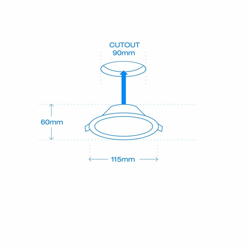 Laser Smart WiFi LED Downlight 10W, 1000 Lumens, 90mm Cut-Out
