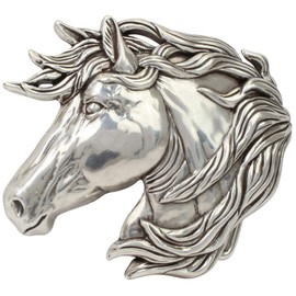 BELTINGER Belt Buckle Horse 4.0 cm Buckle Interchangeable Buckle Belt Buckle Riding Accessories 40 mm Solid for Riding Outfit, silver