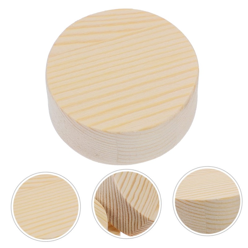 CANIGHT 10-Pack of Small Round 2-inch Cylinder Wood Blocks Unpainted