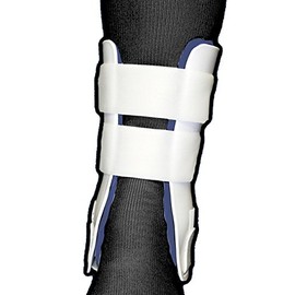 Rigid Stirrup Ankle Brace in White/Blue Size: Regular