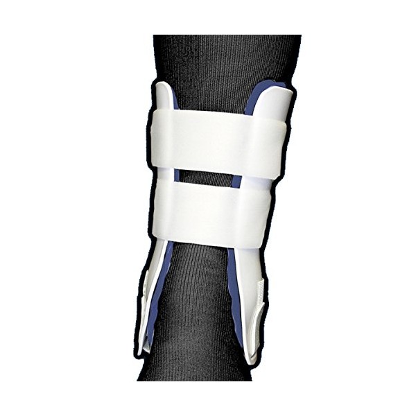 Rigid Stirrup Ankle Brace in White/Blue Size: Regular