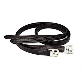 Equipride Leathers Stirrups for saddles Denver Non Stretchable Nylon Core Bonded Black & Brown (Black, 56")