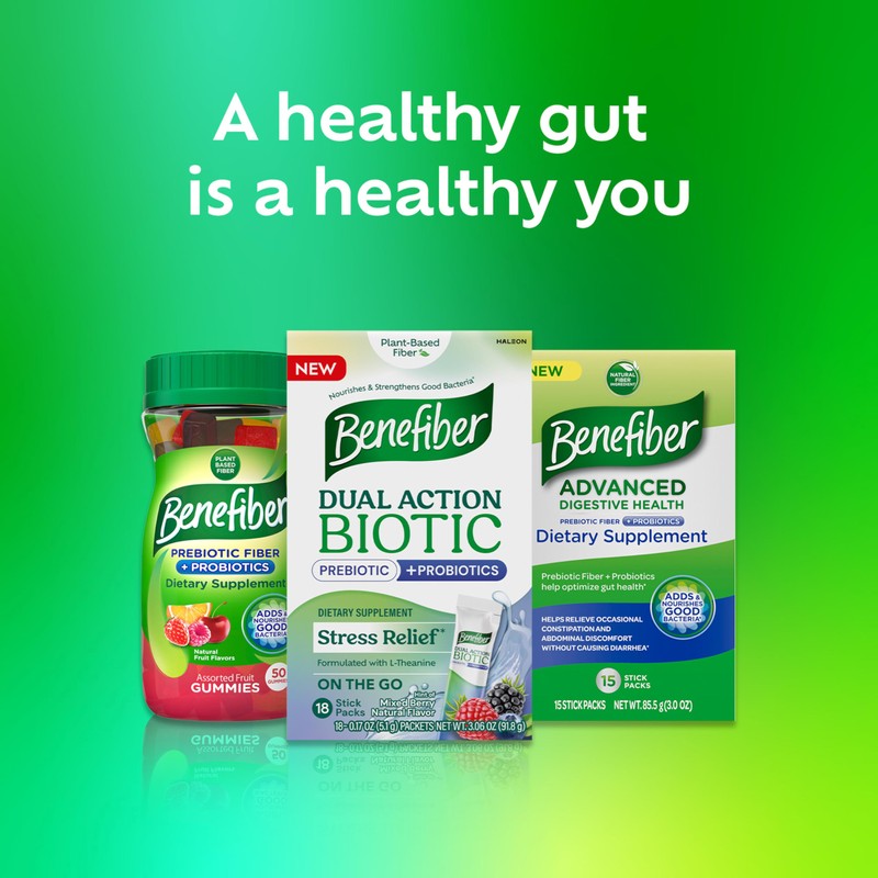 Benefiber Dual Action Biotic Plus Stress Relief, 18 Count Stick