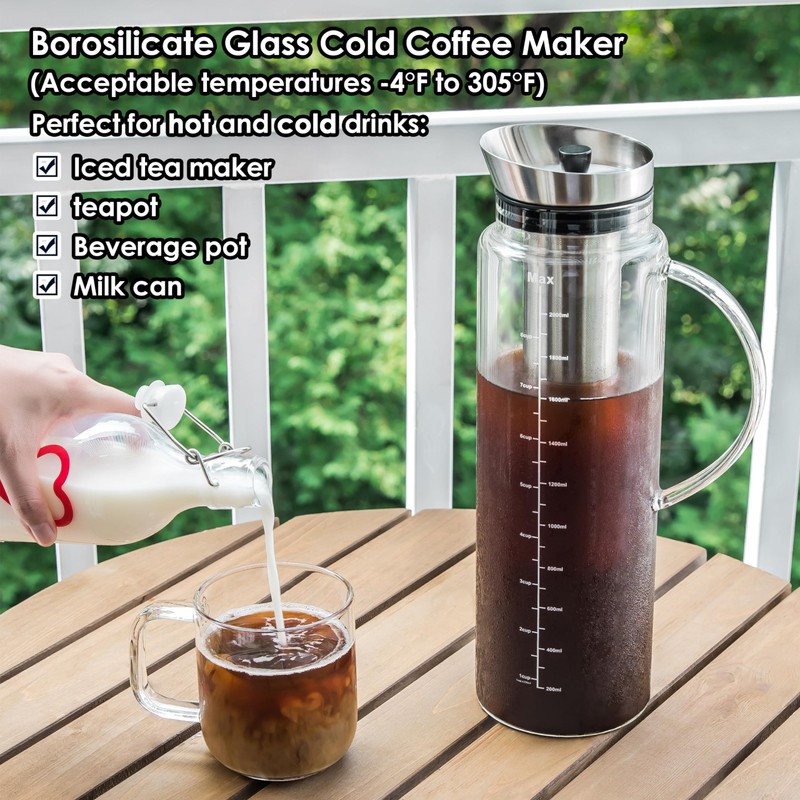 Aquach 68 Oz Cold Brew Coffee & Iced Tea Maker