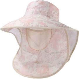 MECOCO Women Sun Wide Brim UV Protection Fishing Hats Foldable Ponytail Summer Hat (CA/US, Alpha, Medium, Large, Beige)