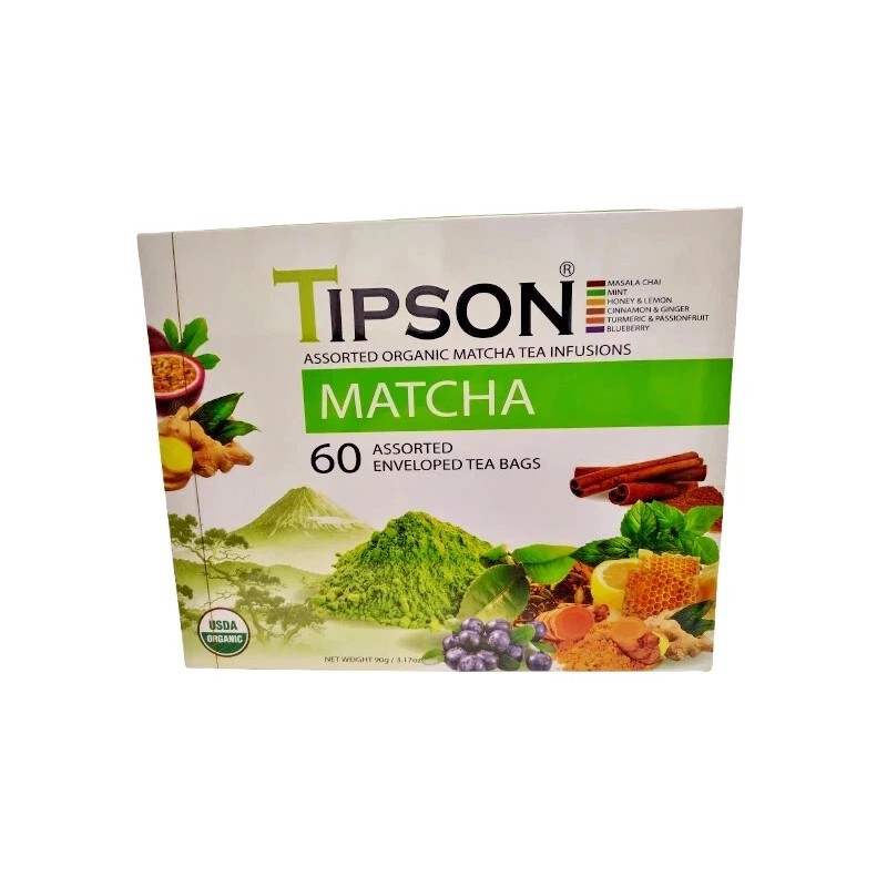 Tipton Organic MATCHA Tea Infusions, BB 2028, Lot of 60