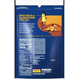 PLANTERS Spicy Nuts & Cajun Sticks Trail Mix- Mixed Nuts Trail Mix Snack Packs, 6 oz Bags (Pack of 12)