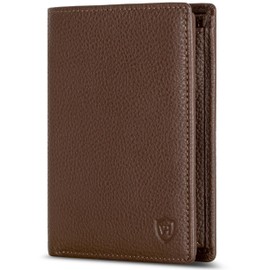 VON HEESEN Men's Leather Wallet with RFID Protection - Genuine Leather Wallet for Men - Women's Wallet, dark brown, portrait large (trifold)