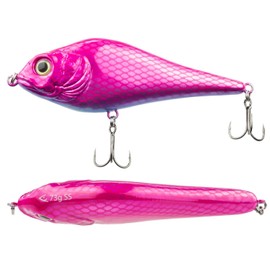 FISHN JERKYone Jerkbait - Weight: 73g - Length: 15 cm, Wobbler, Pike Wobbler, Artificial Bait with Mustad Hook, Fishing Lure for Fishing Predatory Fish such as Pike, Perch, Trout, Perch (Pink Lady)
