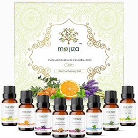 MOJIZA Set de regalo de aceites esenciales de aromaterapia puros, 8 aceites lavanda, árbol de té, menta, incienso, romero, naranja dulce, limoncillo, 