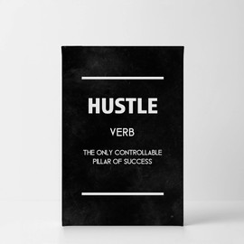 Smile Art Design Hustle The Only Controllable Pillar of Success Definition Motivational Canvas Wall Art Inspirational Wall Art Entrepreneur Quote Print Office Room Decor Gift Ready to Hang 22x15