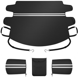 Car Windshield Snow Cover | 600D Oxford Fabric Windshield Frost Cover with Mirror Protector Cover| Fit for Compact Cars, SUV and Sedan | Essential Car Winter Accessories | Small (57"x45")