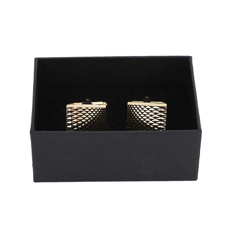 1 Pair French Cufflinks Double Layer Electroplating Polished Brass Gold