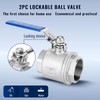 2 Pack 2" Ball Valves NPT Female Valve 304 Stainless