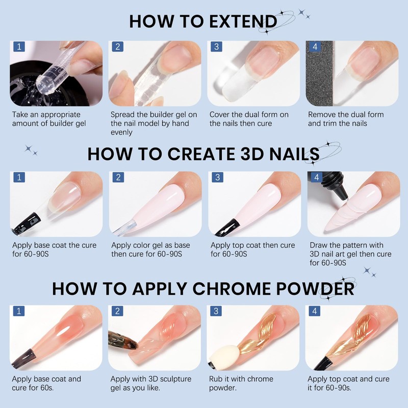 SUPWEE Solid Builder Gel for Nails, 3D Nail Sculpture Gel