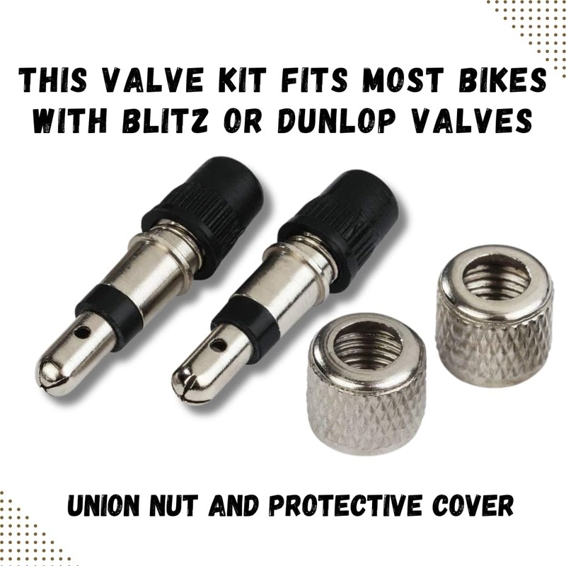 Invero® 2 Piece Bicycle Bike Cycle Valve - Union Nut