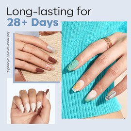 Modelones Nail Tips, 216 Pieces, Full Cover Nail Tips Set, Soft Gel Tips Set, Pre-Buff PMMA Resin Nail Tips, Artificial Nails for Sticking, Nail Art, DIY, Short Coffin