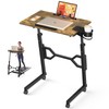 Enayplon Small Standing Desk with Wheels, Portable Treadmill Desk, Rolling