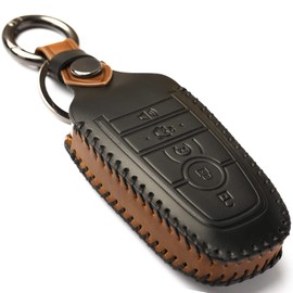 GLECHAZ Key Fob Cover Compatible with Ford Explorer Fusion Escape Edge Expedition F150 F250 F350 F450 F550 Maverick Mustang Smart Key (AB-Black)