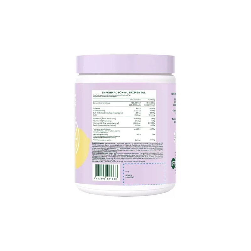 Pre Entreno Limonada Rosa Bloom 50 Porciones 350g
