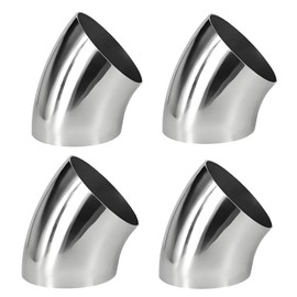 Urcollections 3" 45 Degree SS304 Stainless Steel Exhaust Elbow (4 Pack) - Mandrel Bend Pipe for Car Exhaust Systems, Stair Handrails, Industrial Piping