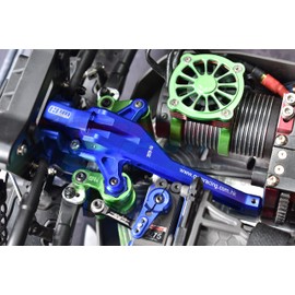 GPM Upgrades Aluminum 7075-T6 Front Chassis Brace for 1/8 4WD Sledge Monster Truck (95076-4) RC Cars (Green)