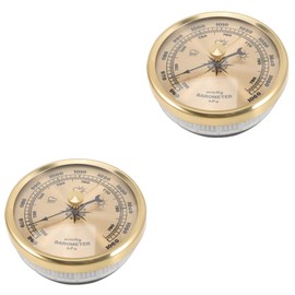CAXUSD 2pcs Traditional Weather Barometer Metal Barometer Hygrometer Wall-Mounted High Precision Indoor/Outdoor