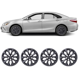 WOLFSTORM 16" Hubcaps for Toyota Camry 2015-2017 Steel Wheels, R16 Car Hubcaps Snap On Installation 16 Inch Wheel Rim Cover Set of 4, Black Lacquer