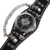 FENKOO Unisex Rock Skull Pattern Watch Punk Style Rivet Black