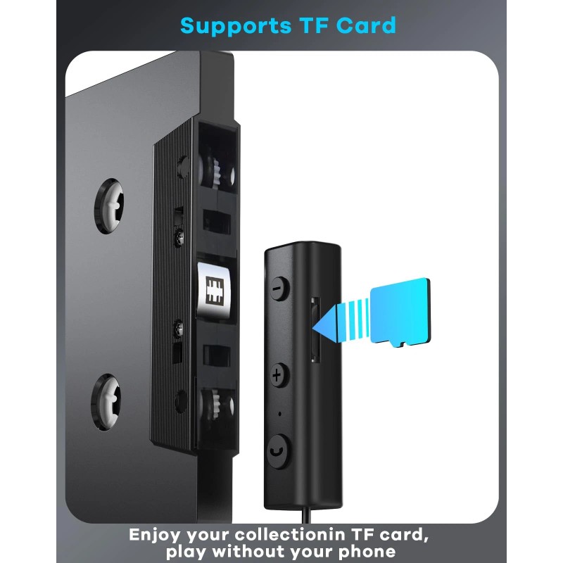 zeesean Car Bluetooth 5.1 Cassette Adapter Support TF Card, Wireless