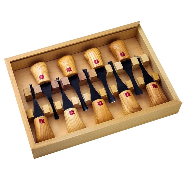 FLEXCUT Carving Tools, Deluxe Palm Gouges, Ash Hardwood Handles and