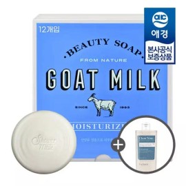Aekyung 애경샤워메이트 산양유 비누 90g 12개입 x1개+워시180ML [화이트우유 x1개] Aekyung Shower Mate Goat Milk Soap 90g 12 pieces x1 + Wash 180ML [White Milk x1]