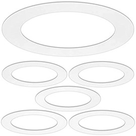 6 Pack Gloss White Goof Trim Ring for 6" Inch Recessed Lighting Trim Can Light Trim for Down Light, Outer Diameter 8 Inches