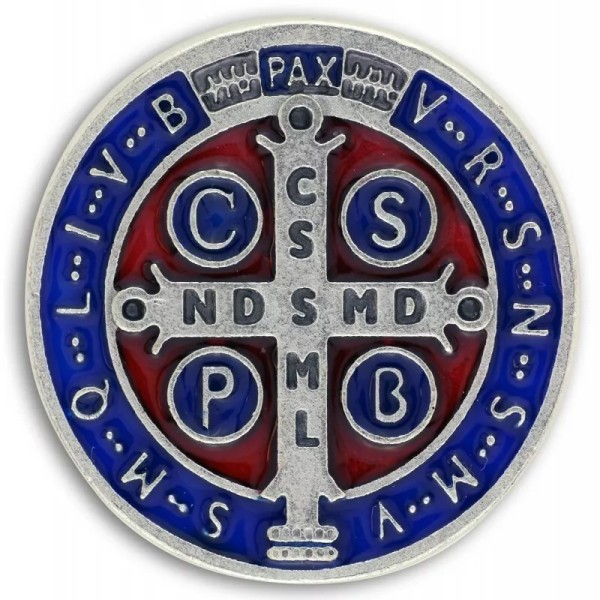 Rare St Benedict Pocket Token Protection 1-1/8" Saint Medal ENAMEL