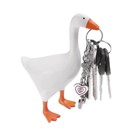 Magnetic Goose Key Holder Cute Resin Goose Figurine Desk Key Storage Desktop Key Hanger Ornament Kawaii Room Decor Goose Statue Home Decor Accessories Funny Gift for Friends